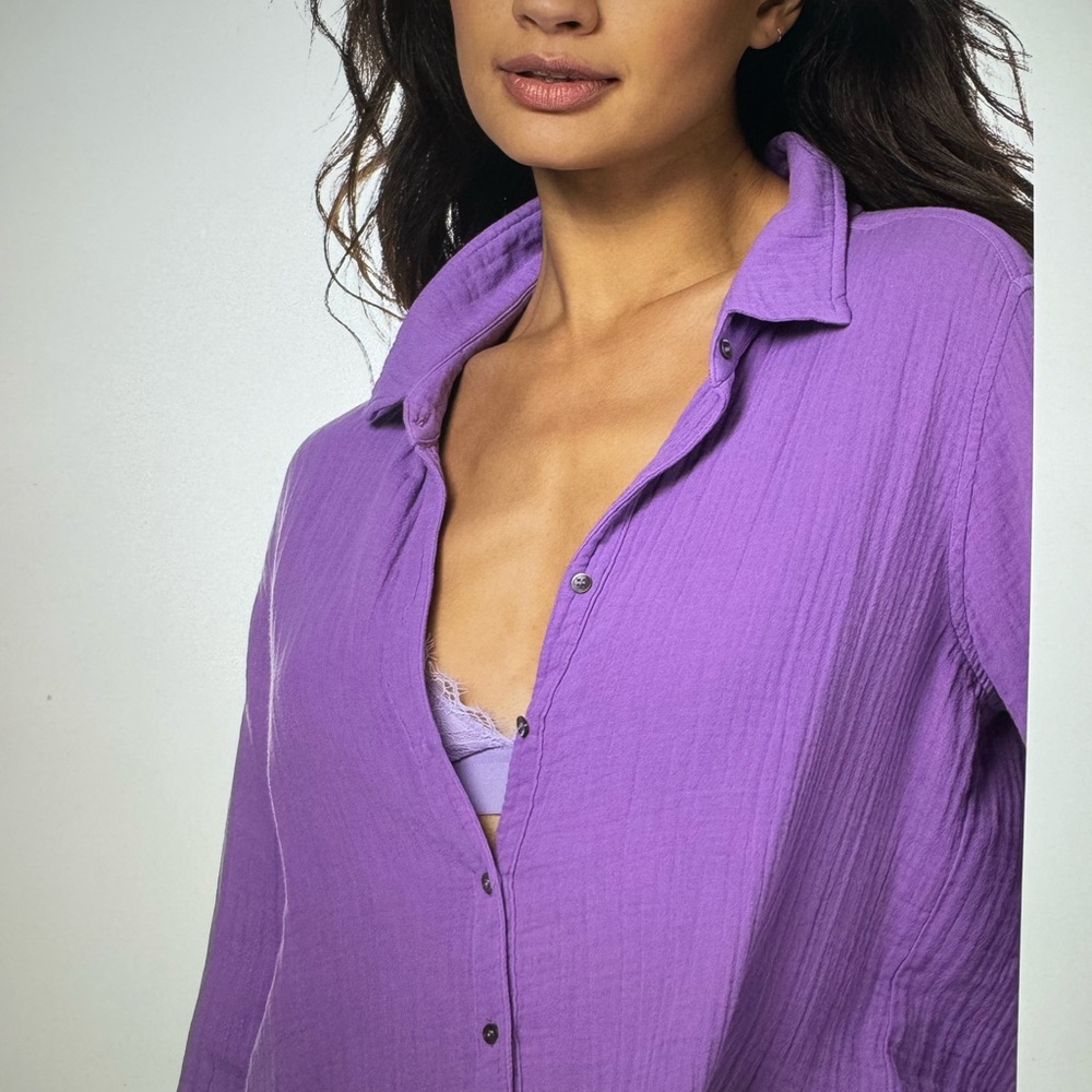 Xirena cotton gauze Scout shirt in Plumeria, size S